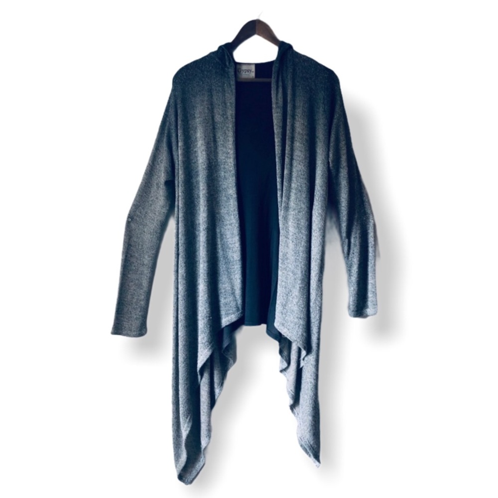 Gypsy 05 Gray Paneled Asymmetrical Cardigan
